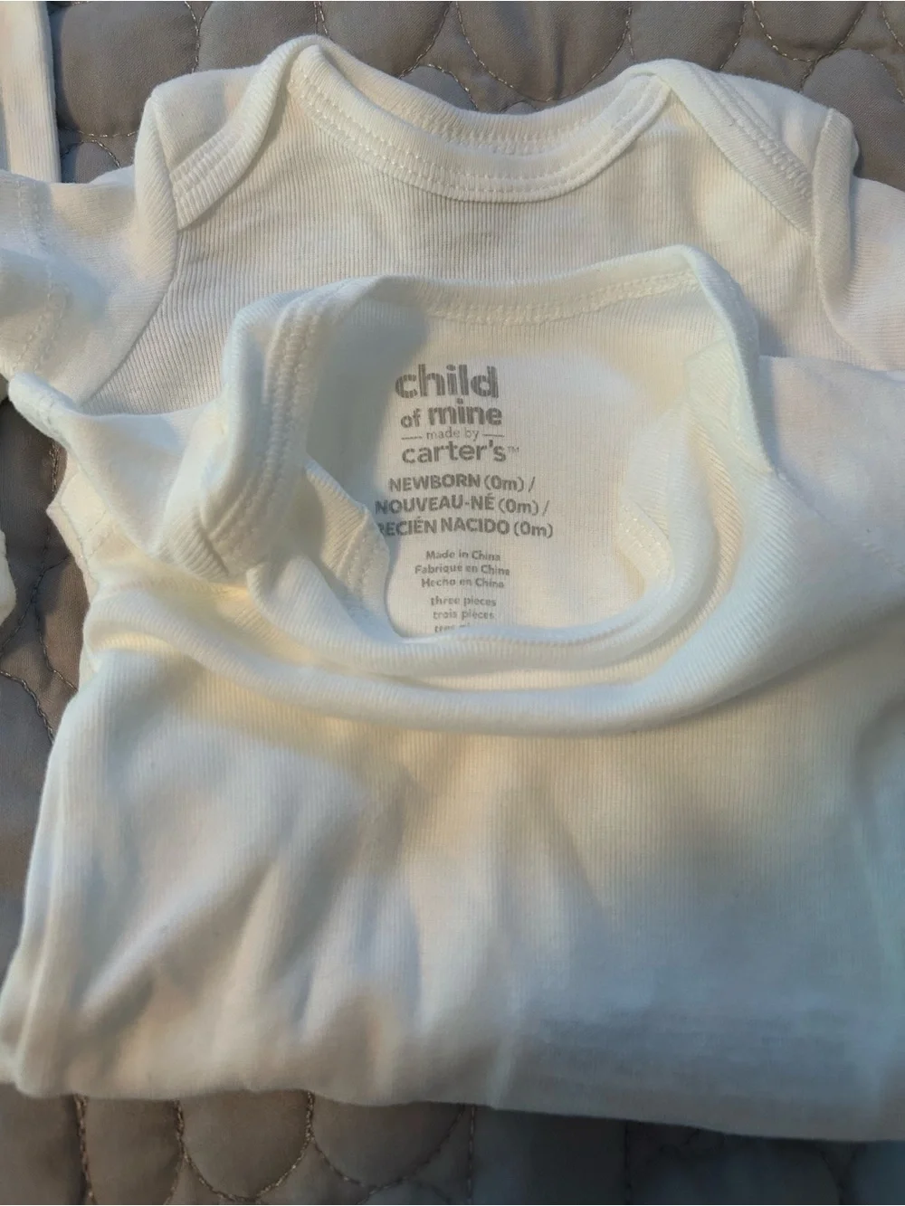 Child of mine, bundle of 8 one piece white body suits sizes newborn to 12 months